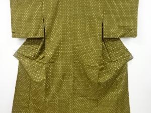 アンティーク　十字絣織り出し手織り紬単衣着物